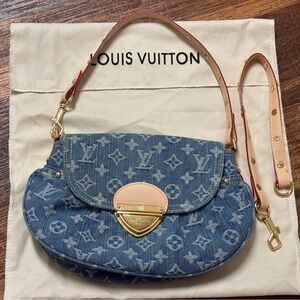 Denim Monogram Shoulder Bag